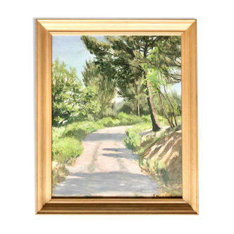 Table depicting a shady driveway