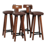 Set of four Mid-Century Dutch bar stools