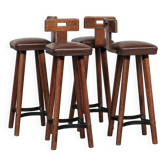Set of four Mid-Century Dutch bar stools
