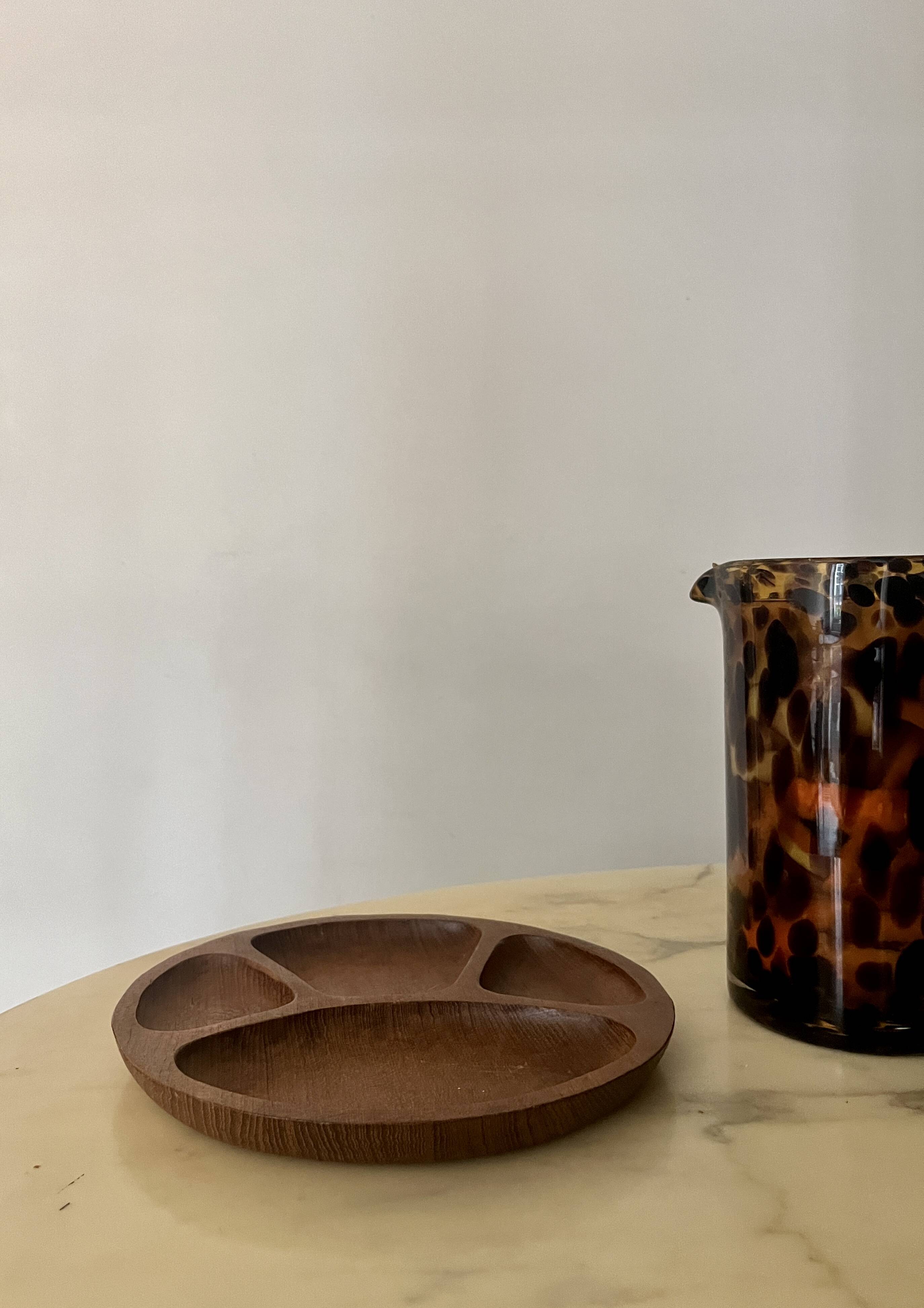 Teak aperitif tray plate, design 1960 Denmark