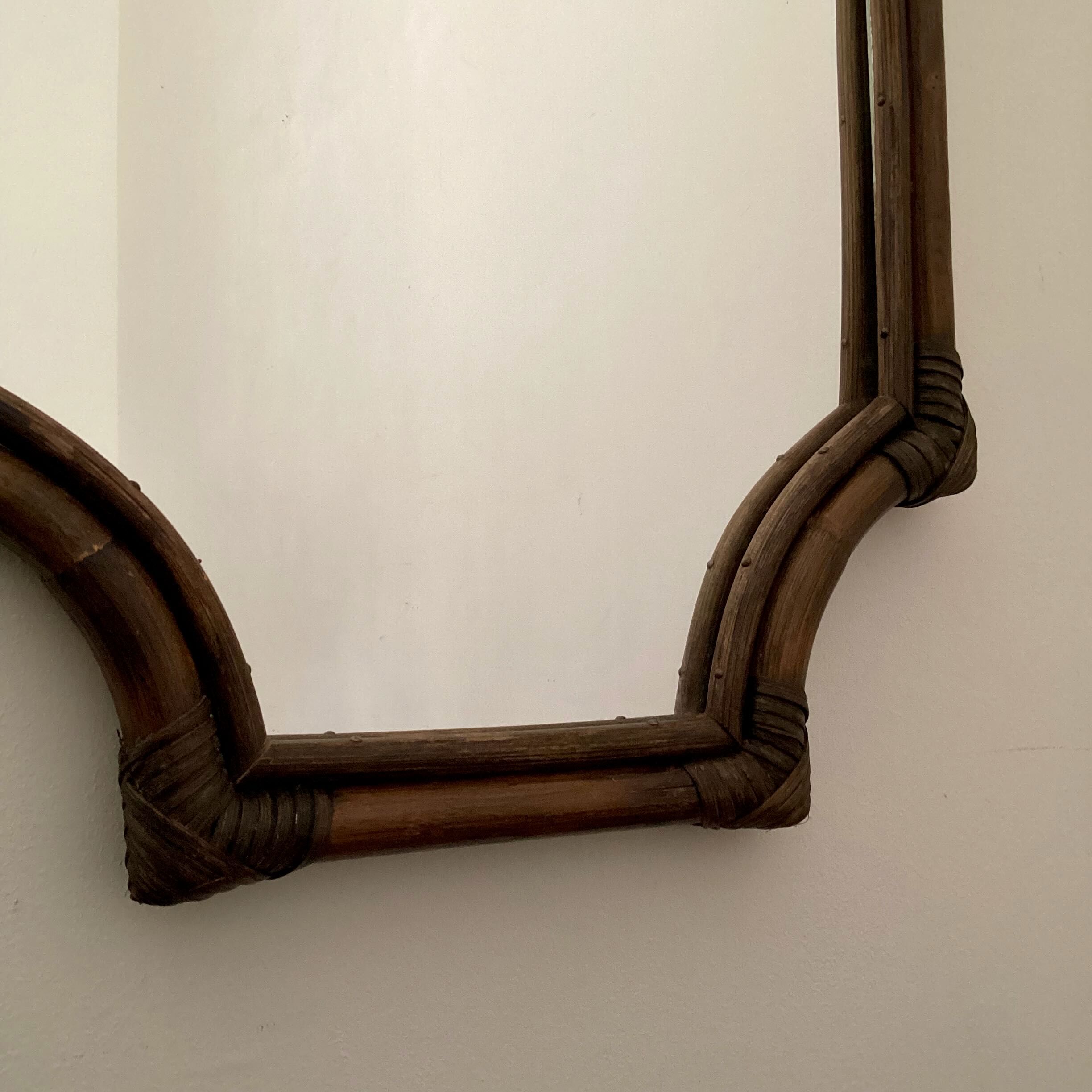 Vintage bamboo mirror