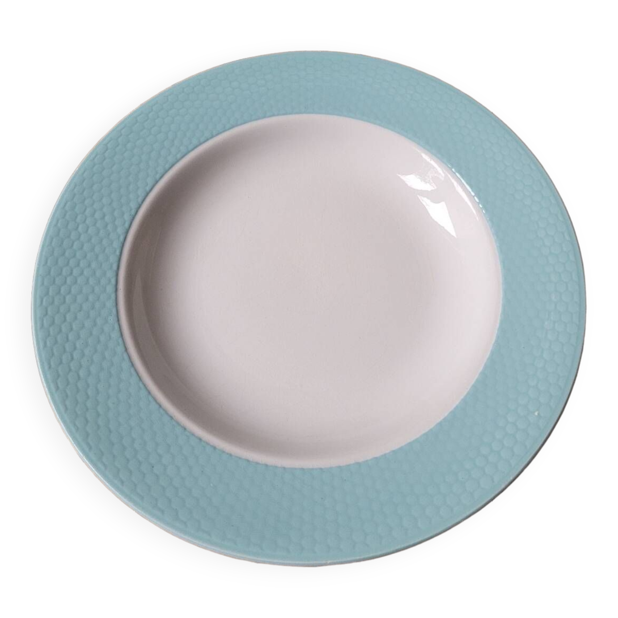 Set of 3 turquoise soup plates L'Amandinoise