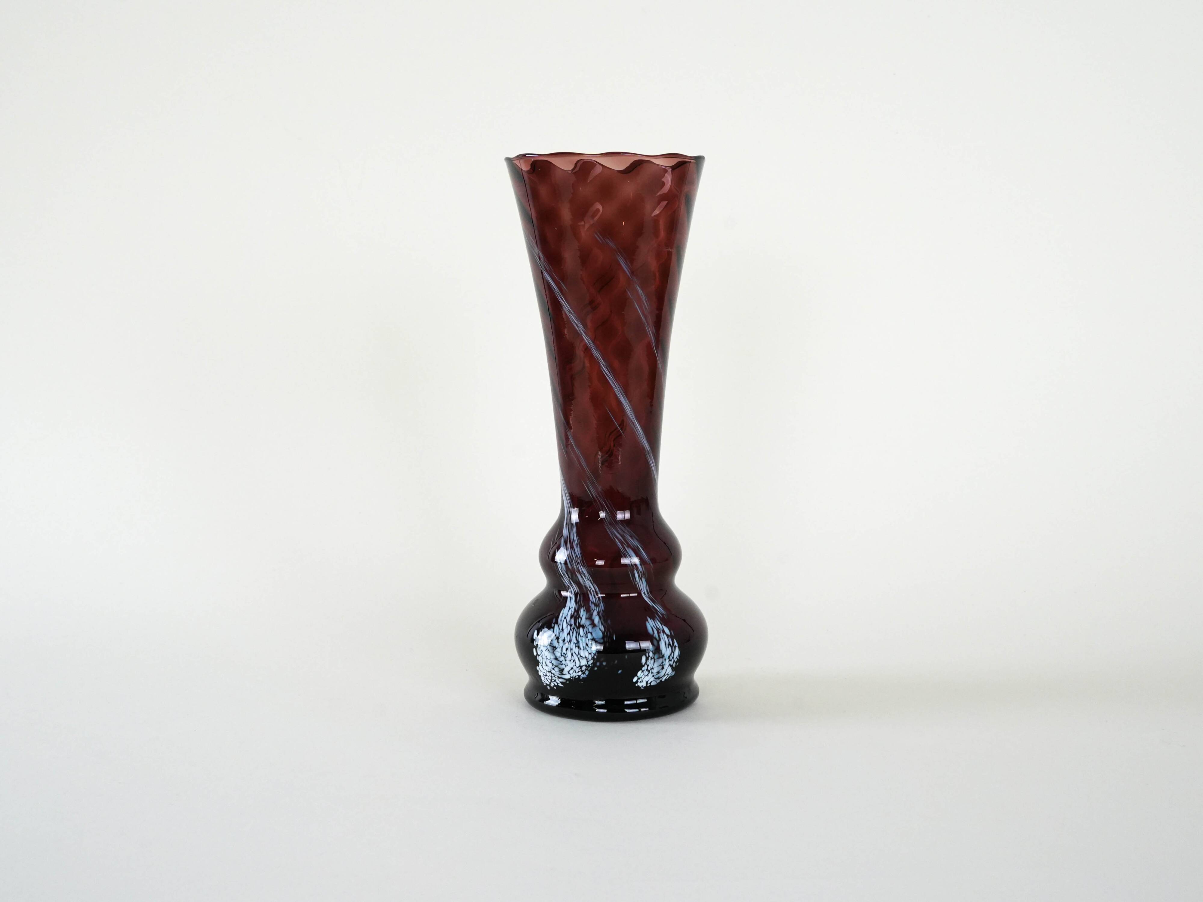 Ruby glass vase, Danish design, 1960s, made in Denmark