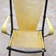 Lounge folding chair by André Montpoix in yellow scoubidou - 1960's