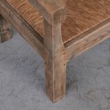 Paire de fauteuils en chêne primitif