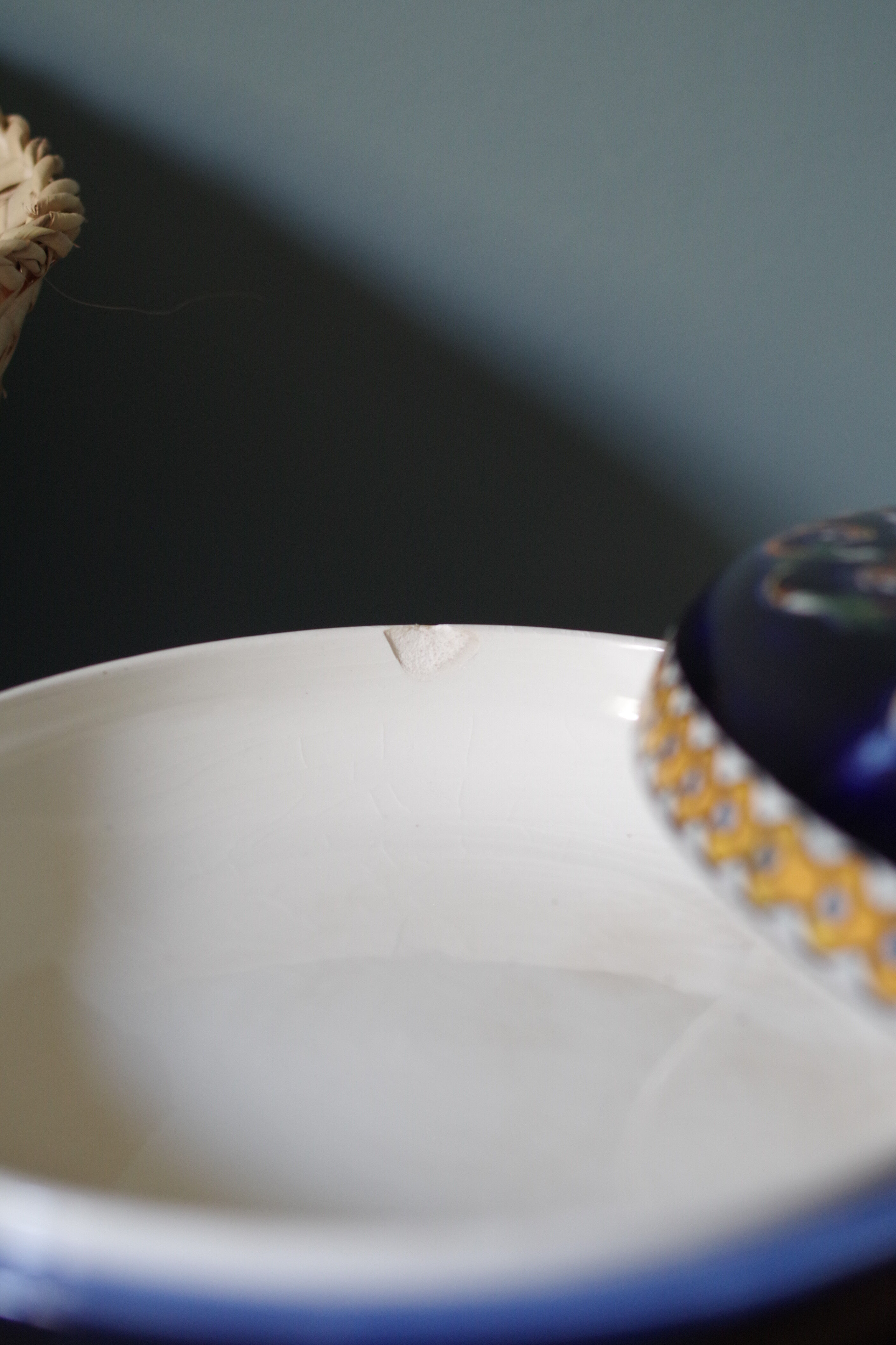 Gien blue earthenware candy box