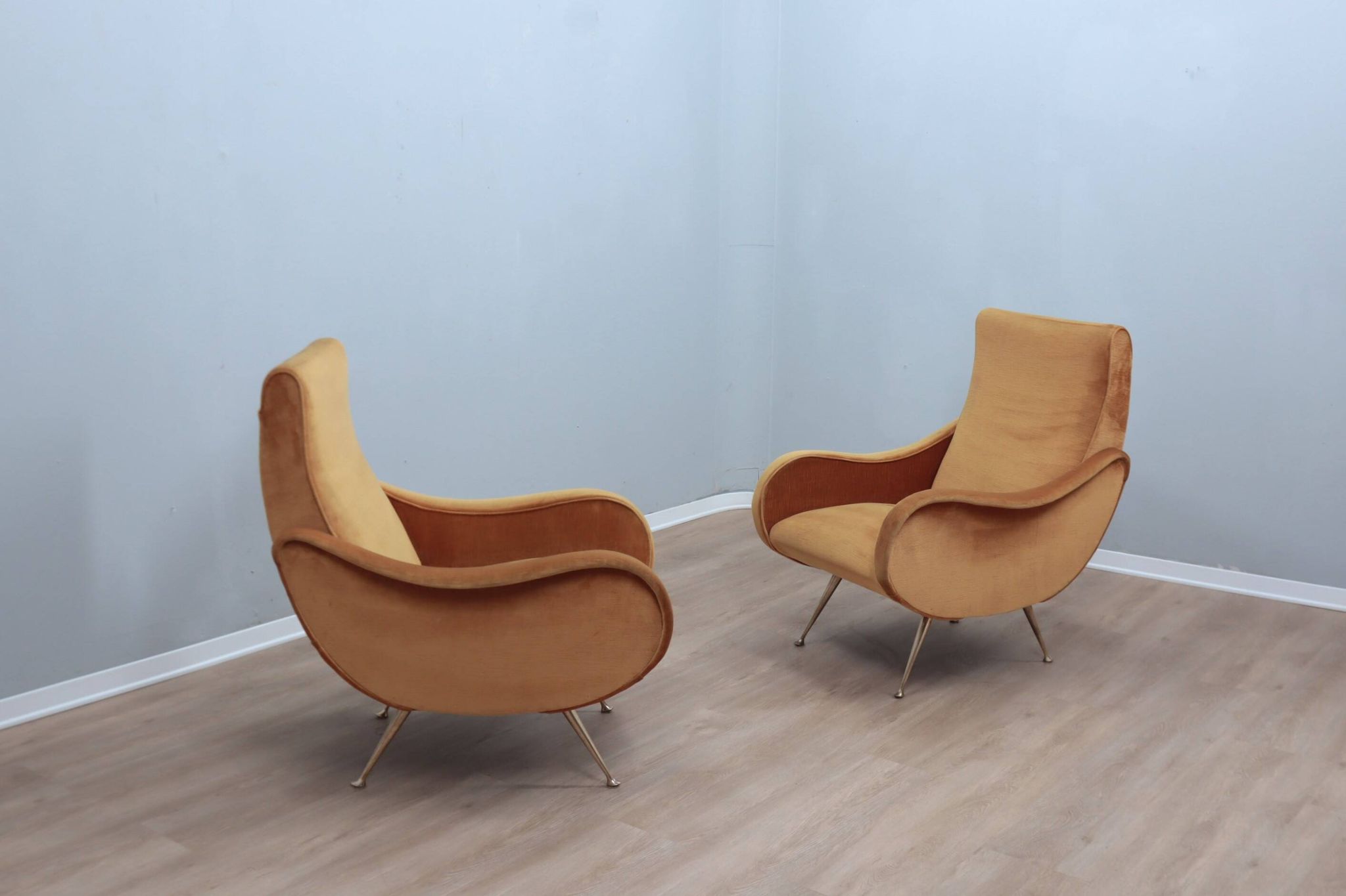 Mid century Lady style velvet armchairs 1960s