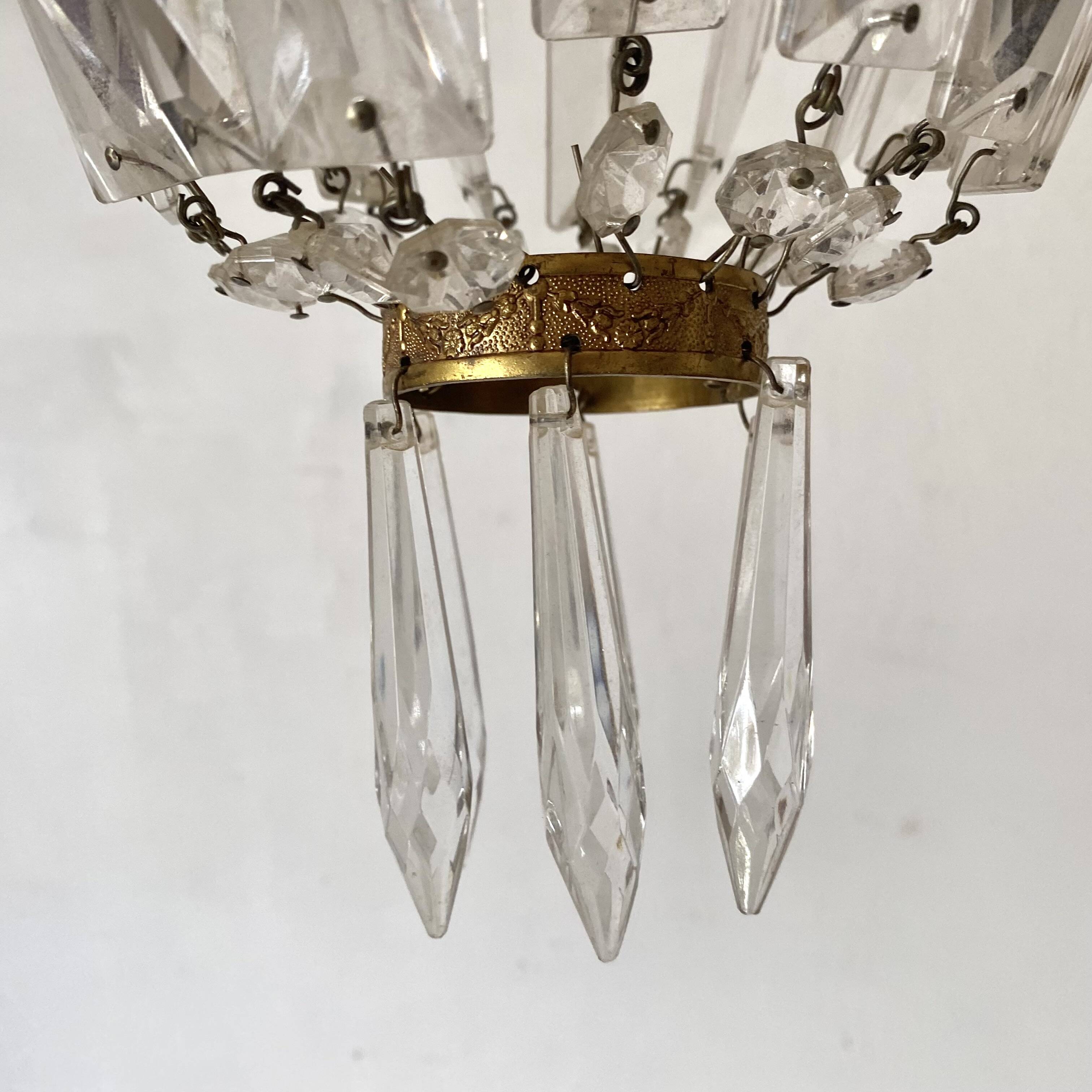 Lustre à pampilles montgolfière style empire