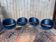Set of 4 swivel shell chairs – 1980s – Karisma – Leather & Chrome metal
