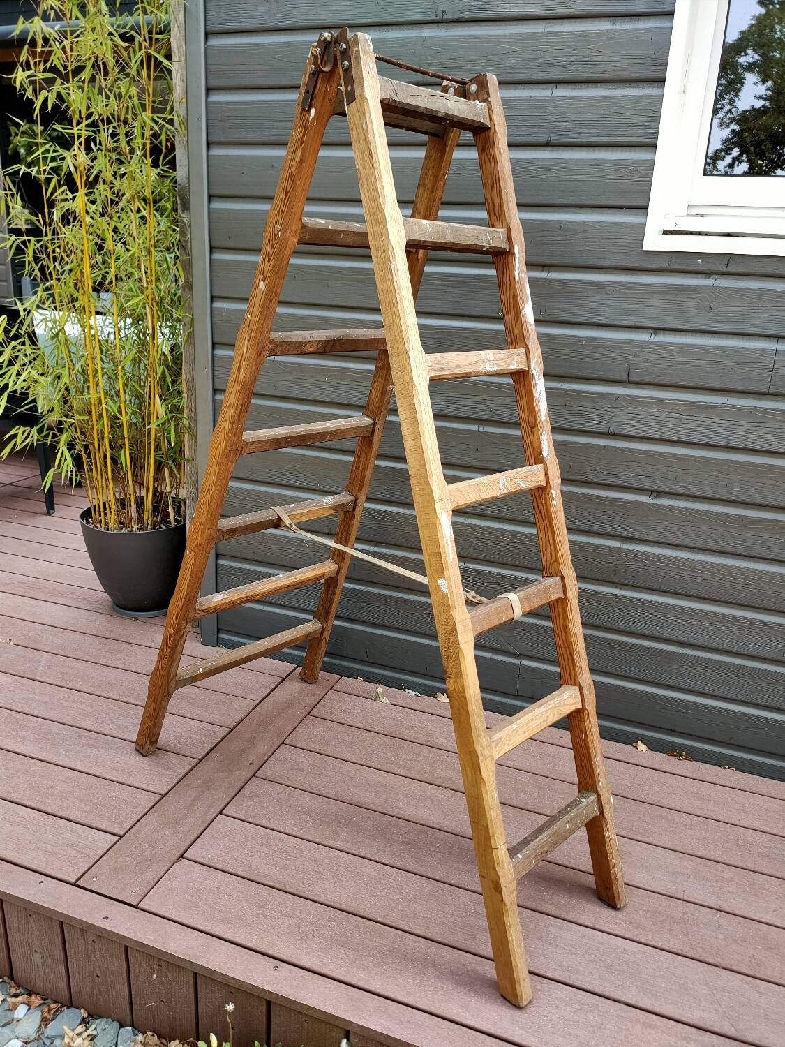 Old wooden painter's step ladder.