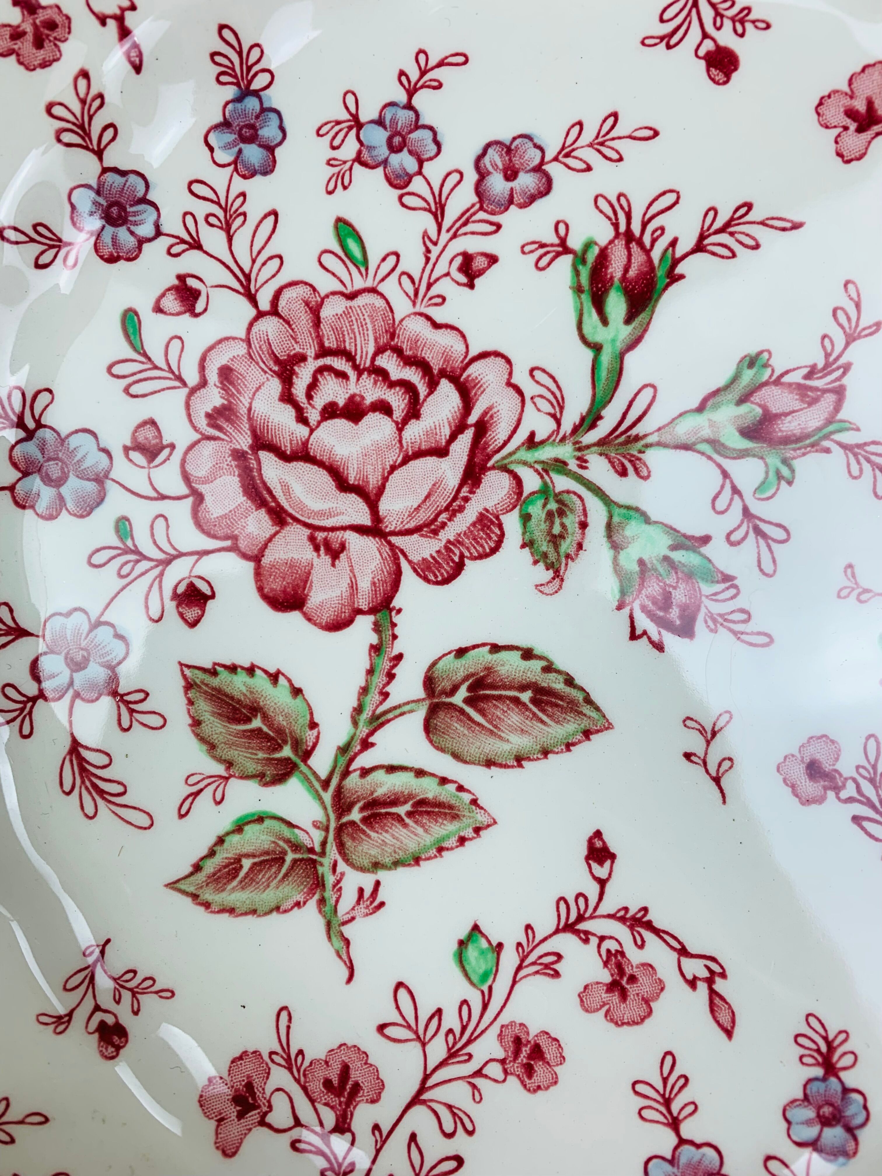 14 assiettes rose chintz johnson brothers faïence anglaise