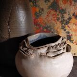 Potter's ball vase "like a flower" vintage glazed ceramic