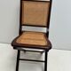 2 vintage folding chairs in wood and canning, 60s