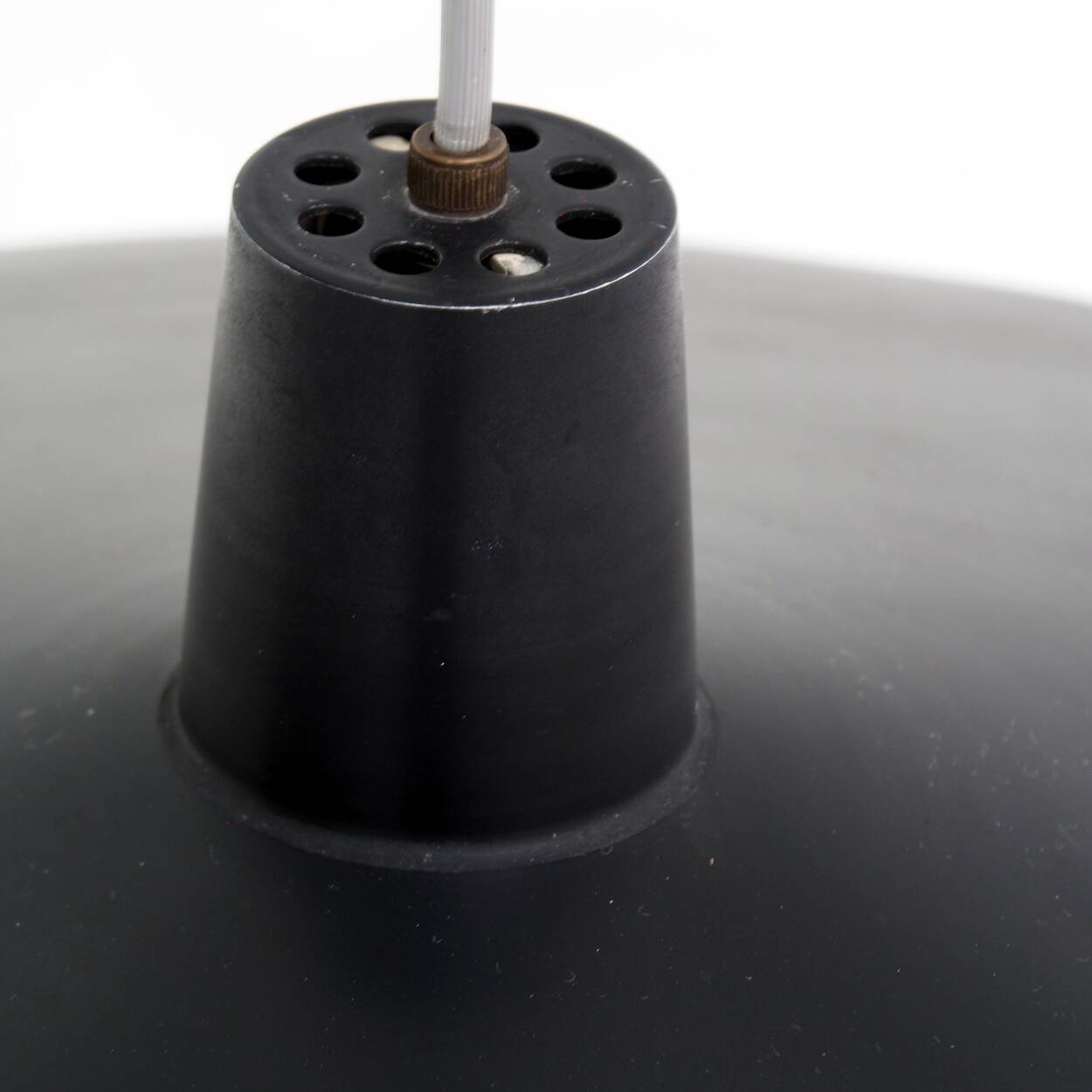 Rare, Height-Adjustable Black Metal Lamp from the 1950s