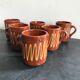 Lot de 6 mugs en terre cuite vernissée