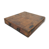 Large wooden box varnished vintage storage