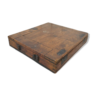 Large wooden box varnished vintage storage