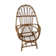 Wicker armchair rattan bamboo 60s large backrest