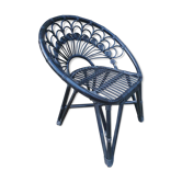 Fauteuil bambou noir, queue de pan
