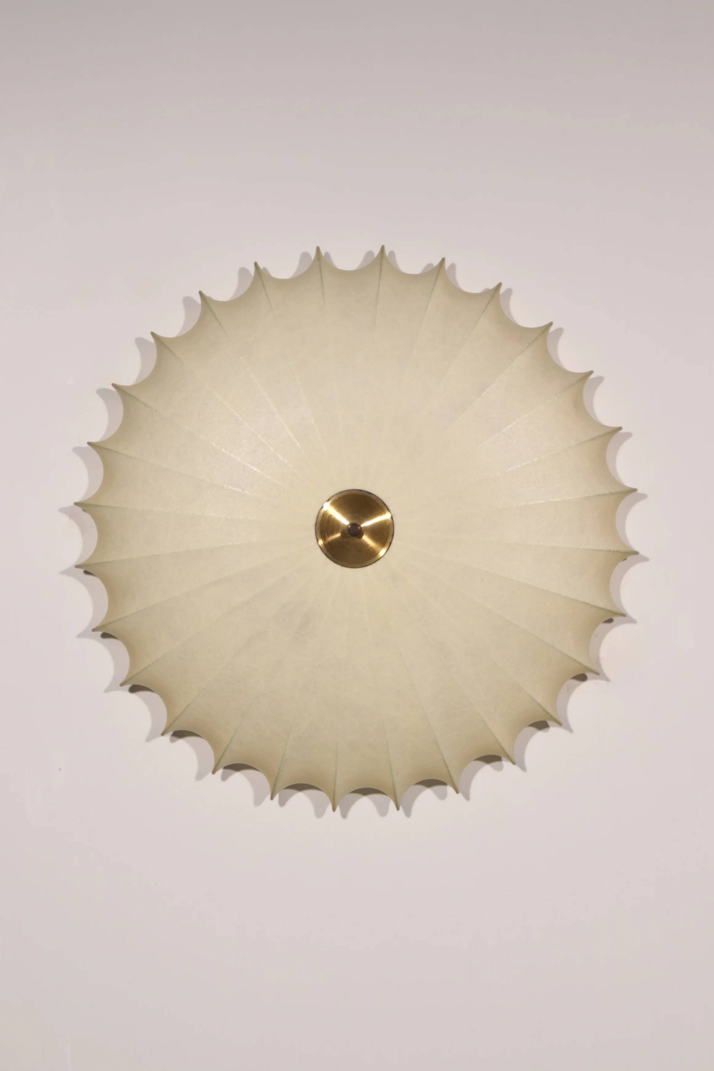 Sculptural cocoon light – mid-century Goldkant wall & ceiling lamp by Friedel Wauer