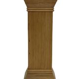 Vintage Rattan Column Planter Bamboo Bohemian Pillar '70s Rattan Mcguire