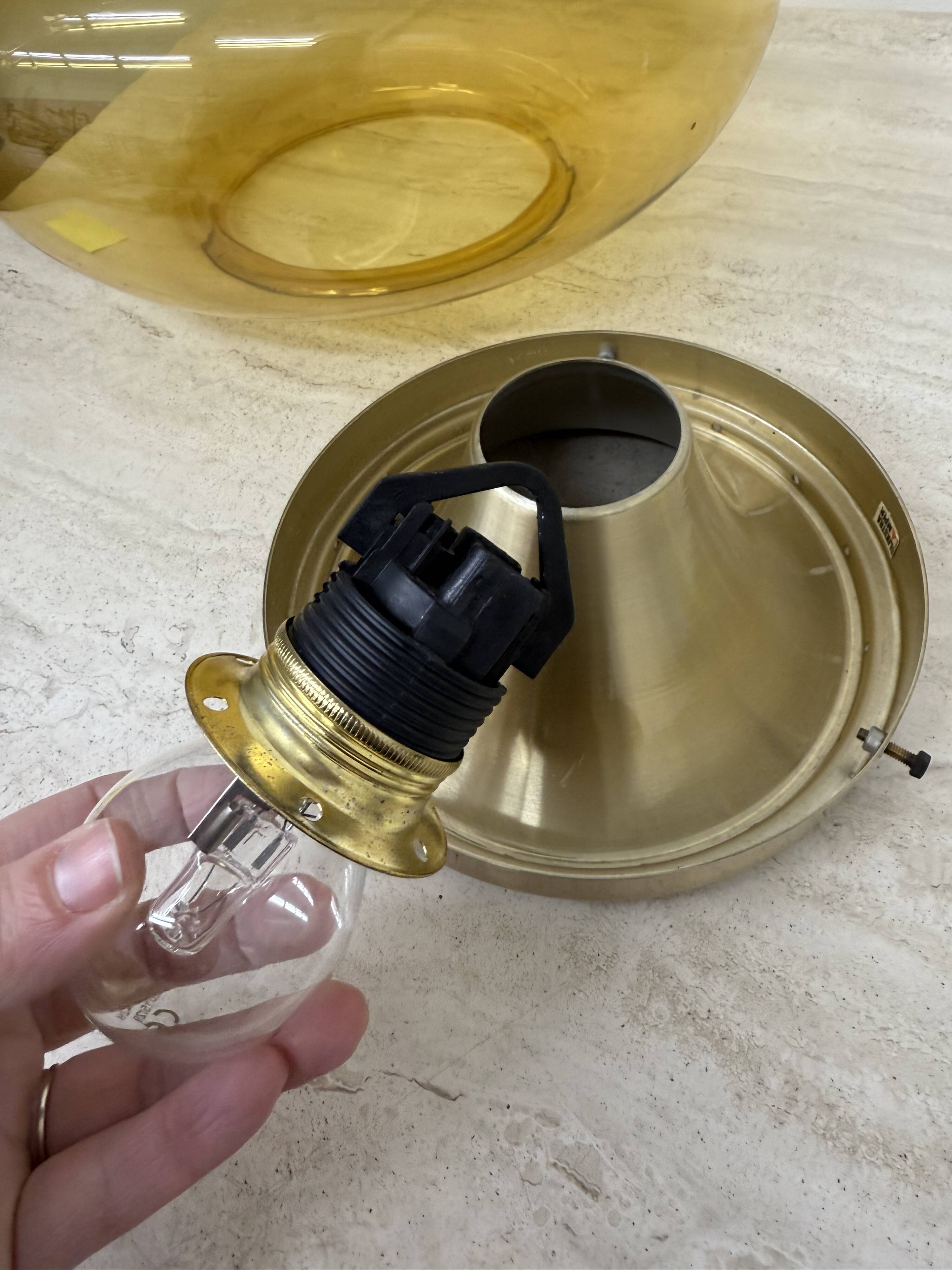 Plafonnier en verre Dijkstra du milieu du siècle, Space Age, années 1970