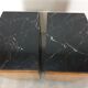 Pair of bedside tables art deco style marble black portor