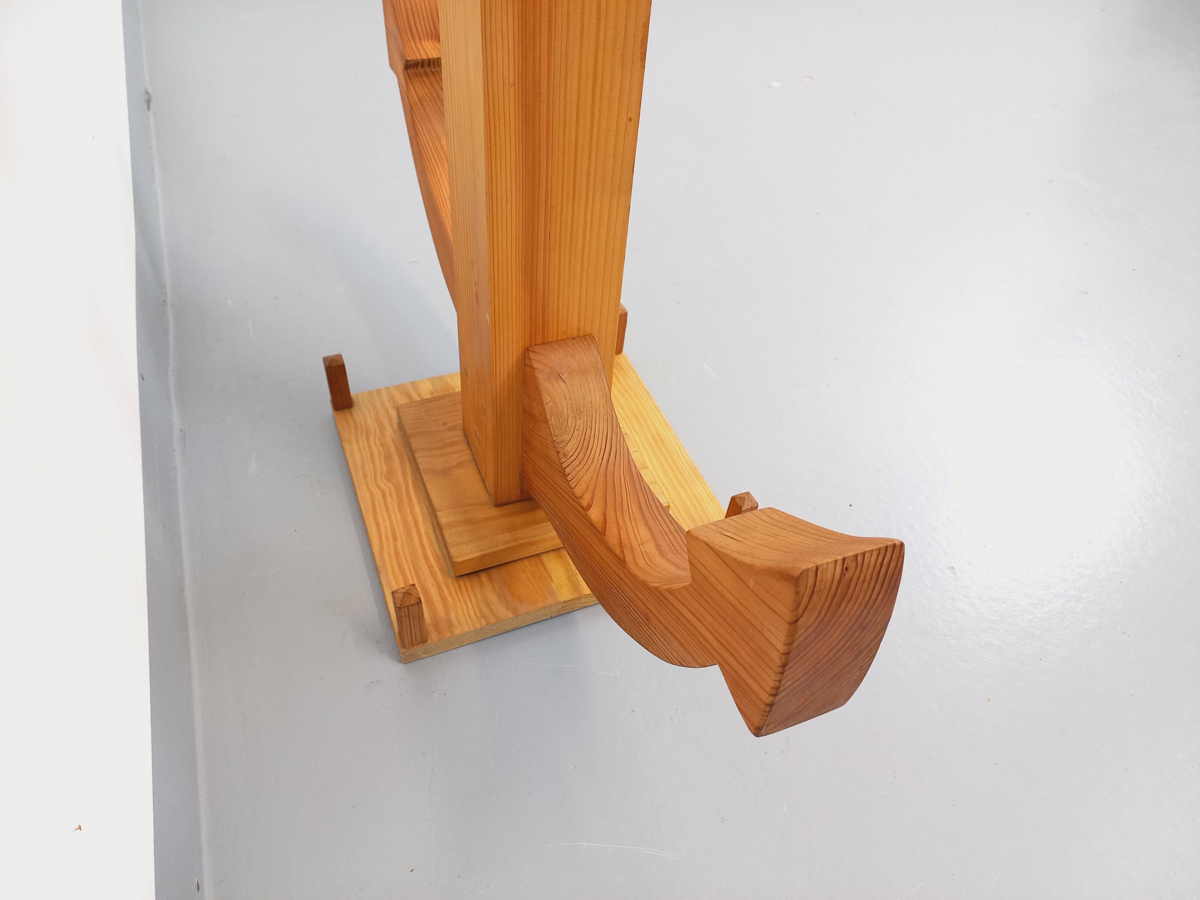 Large vintage decorative anchor in pine wood
