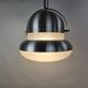 Large pendant lamp in brushed metal and opaline glass, Italy 1970s