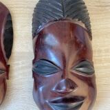 African masks in vintage ebony wood