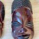 Masques africains en bois d’ébène vintage