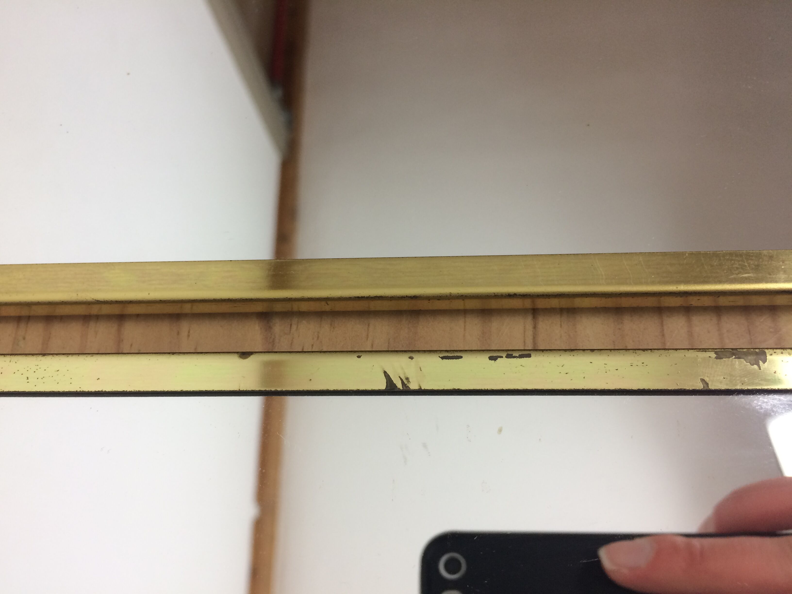 2 golden mirrors 121 x 37 cm