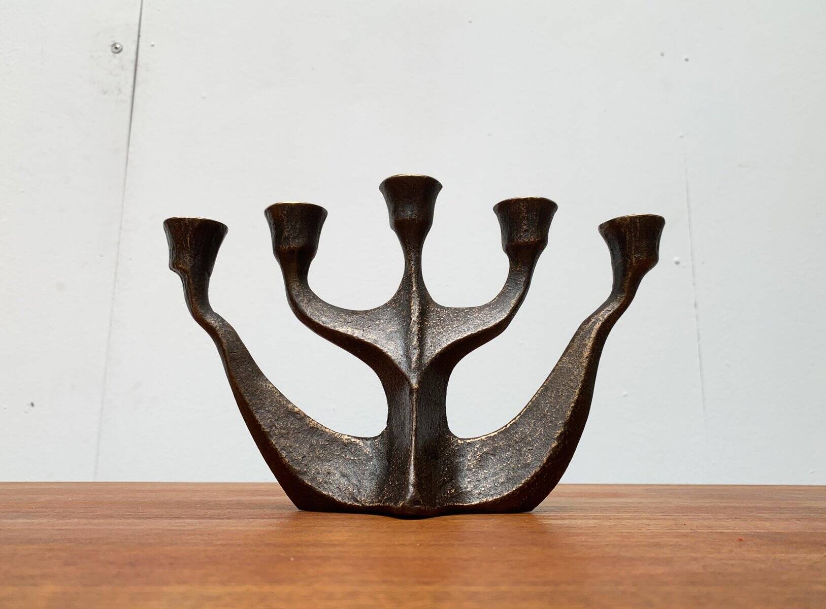 Vintage German brutalist metal candlestick by Dalbeck.
