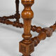 Louis XIII office armchair in leather and walnut carved around 1860