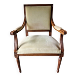 Louis XVI style armchair - In molded wood and light green velvet upholstery