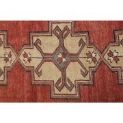 1970s Turkish Oushak Handmade Wool Cotton Red Area Rug 107x200