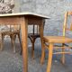 Large café table brasserie bistro Alsatian Art Deco Scandinavian wood