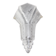 Large Art Deco lampshade in frosted glass, geometric floral pattern
