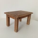 Small vintage oak plant stand stool