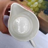 Cream pot brown grid decoration - Moulin des loups