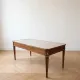 Louis XVI style coffee table in wood and marble with bronze ornaments.