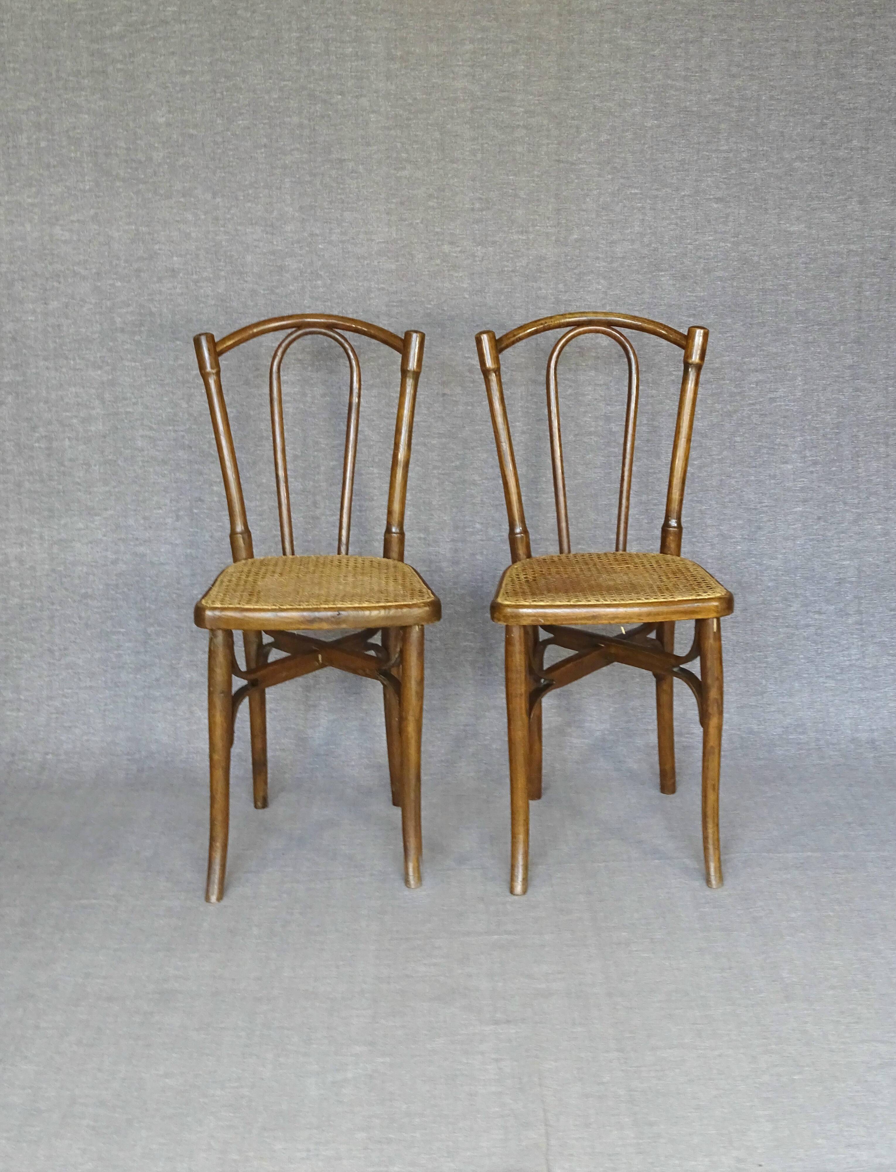2 Cambier caned bistro chairs Belgium 1920 - No. 233 -