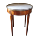 Mahogany hot water bottle table with marble top