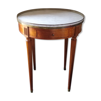 Mahogany hot water bottle table with marble top