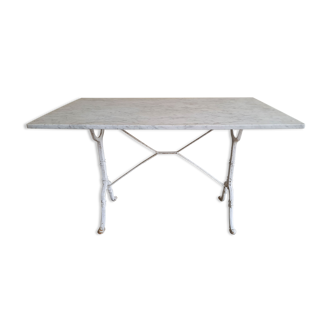 Bistro table cast iron and white marble - garden terrace