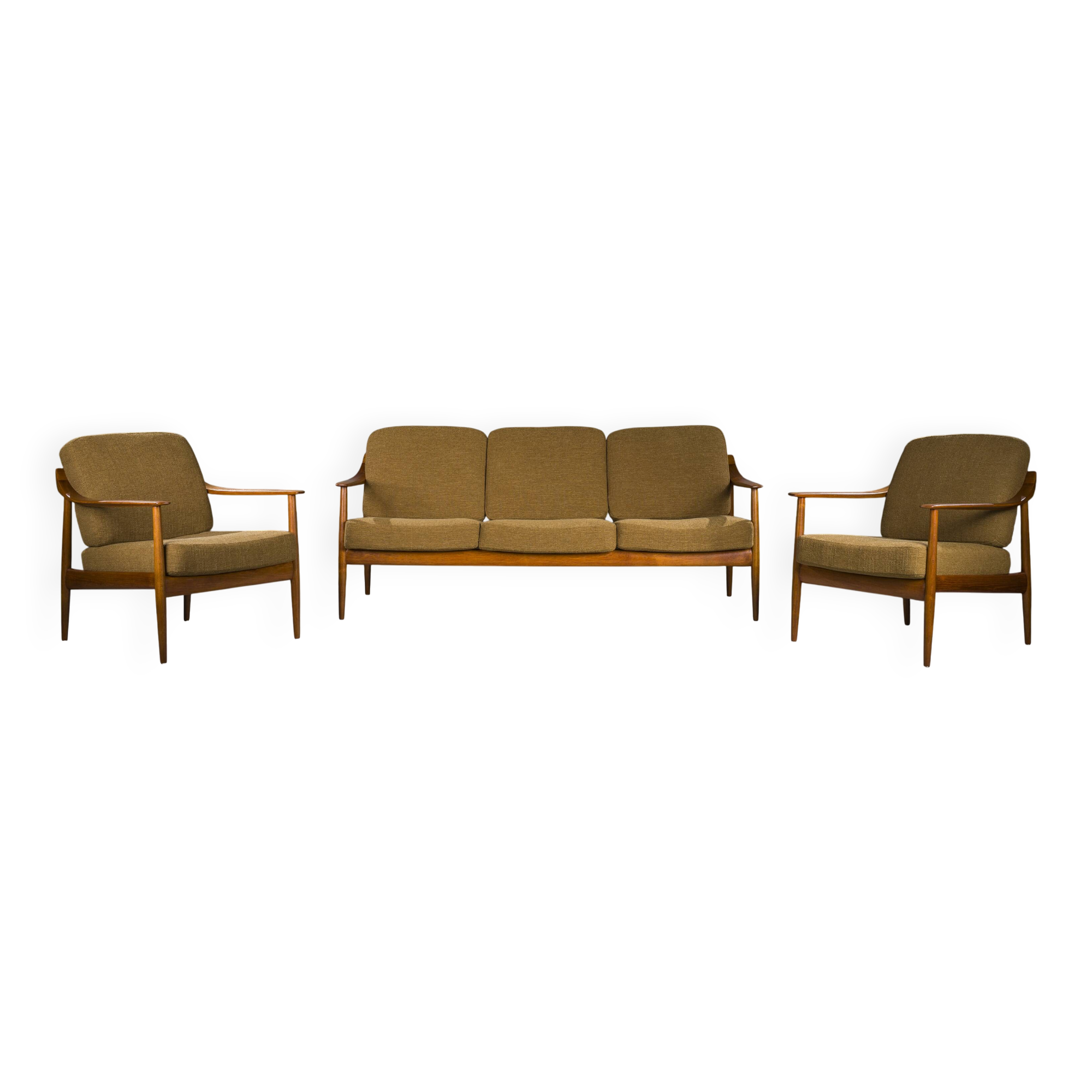 Mid-Century Lounge Chairs and 3-Seater Sofa by Walter Knoll Antimott, 1960