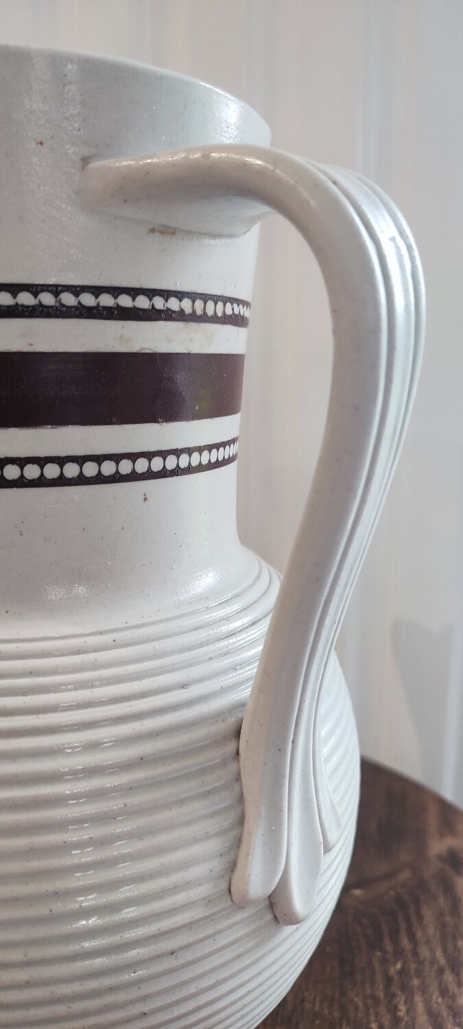 Large glazed stoneware pitcher signed, 1950-60 period