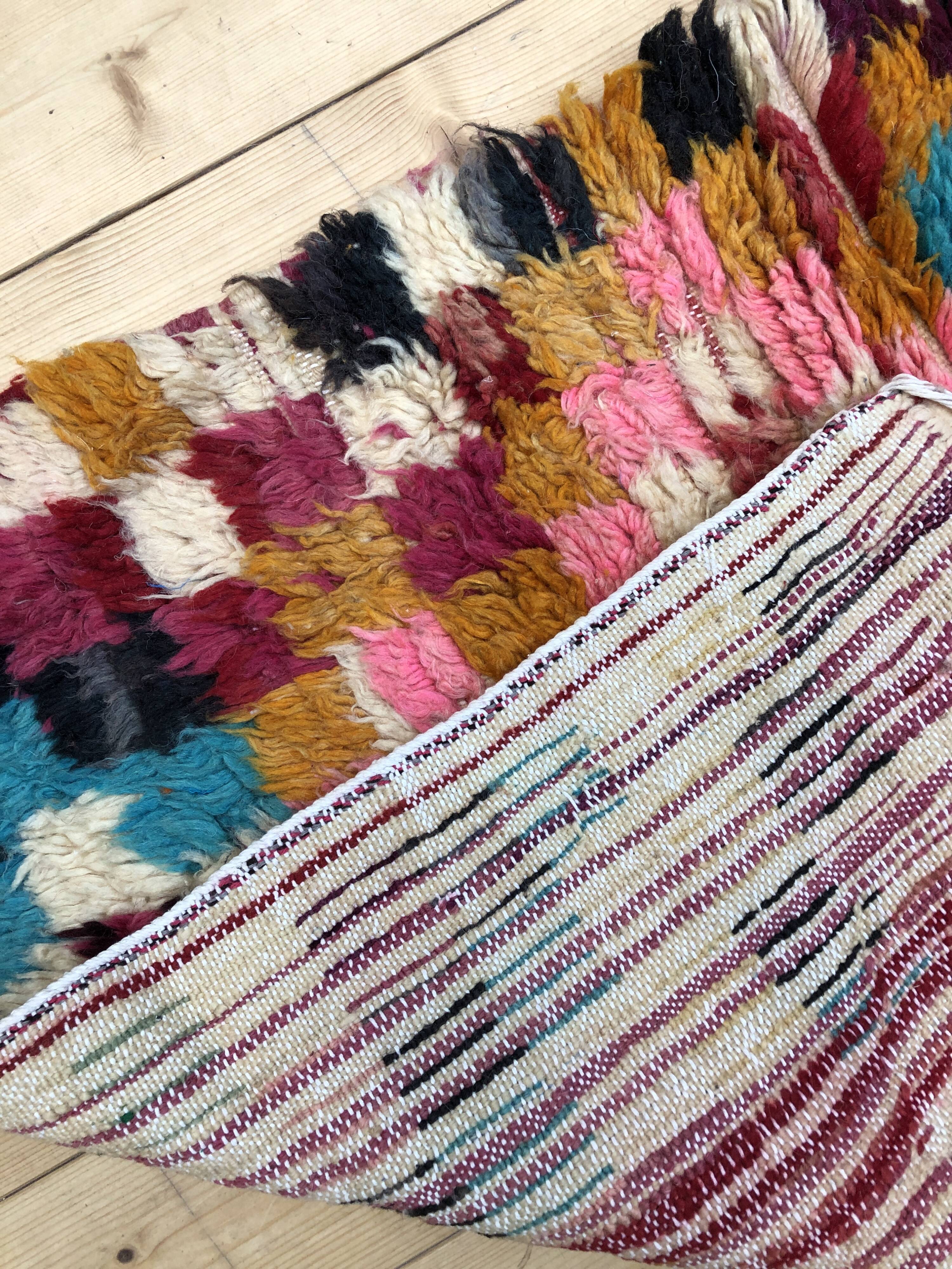 Moroccan Berber carpet Boujaad colorful 1.36x0.9m