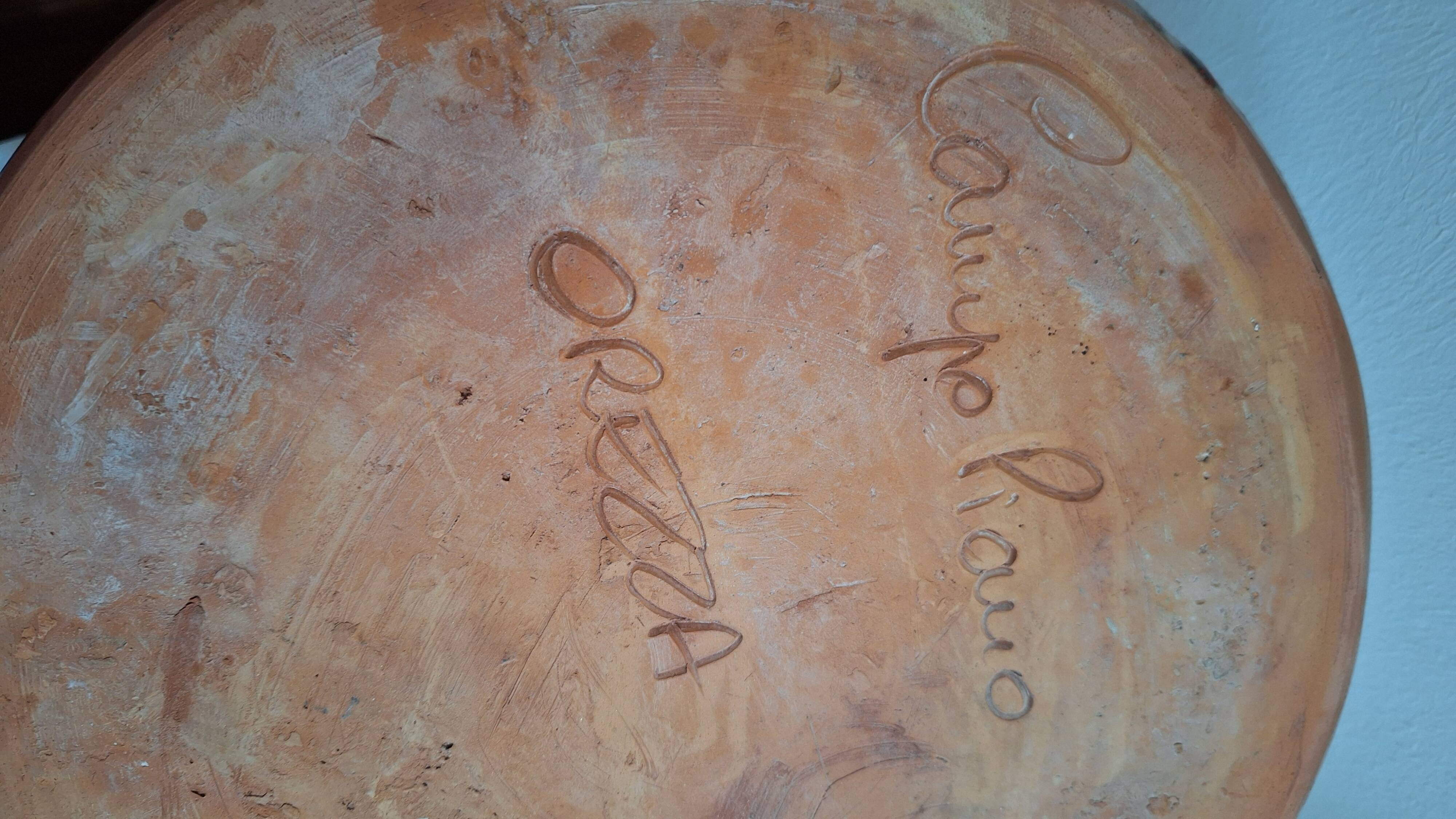 Vintage signed ceramic large plate