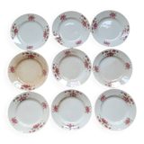 9 antique dessert plates